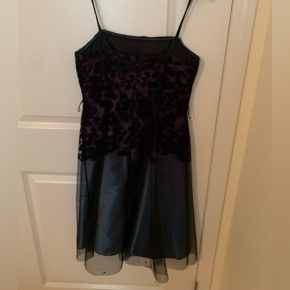 Elegant Black and Purple  Dress